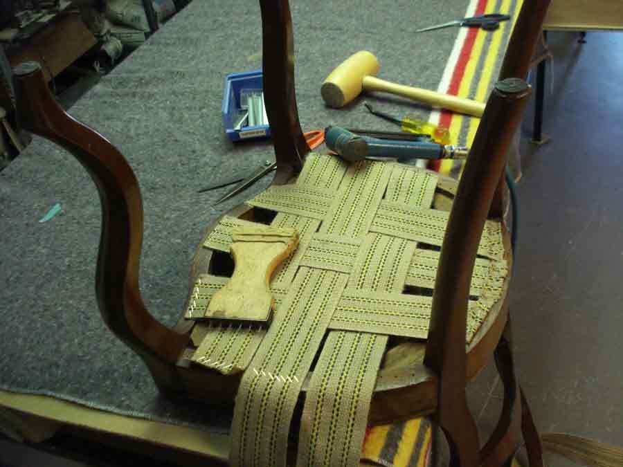 klassiek stoffering: jute singels spannen